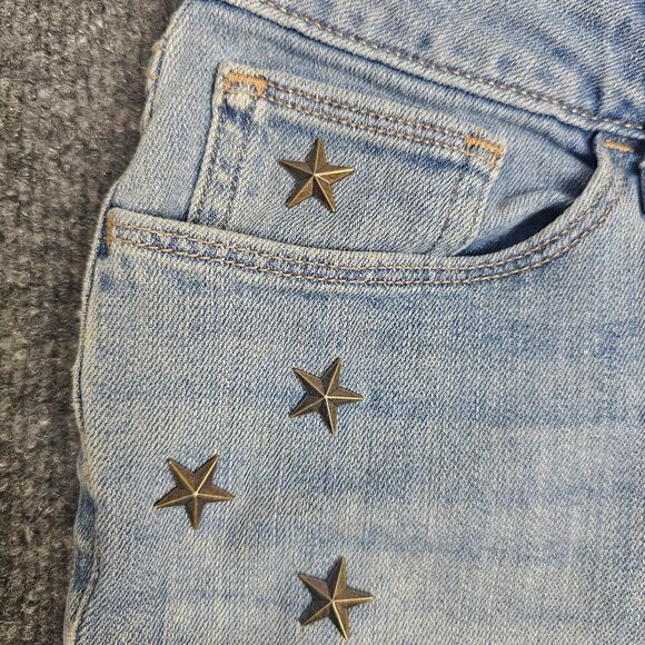 Levis Jeans Womens 28 Blue 535 Super Skinny Light Wash Denim customized 90s Y2K - Picture 3 of 13